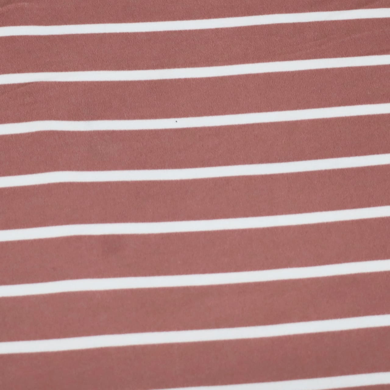 Fabric Merchants White Stripes on Mauve Double Brushed 4-Way Stretch Fabric